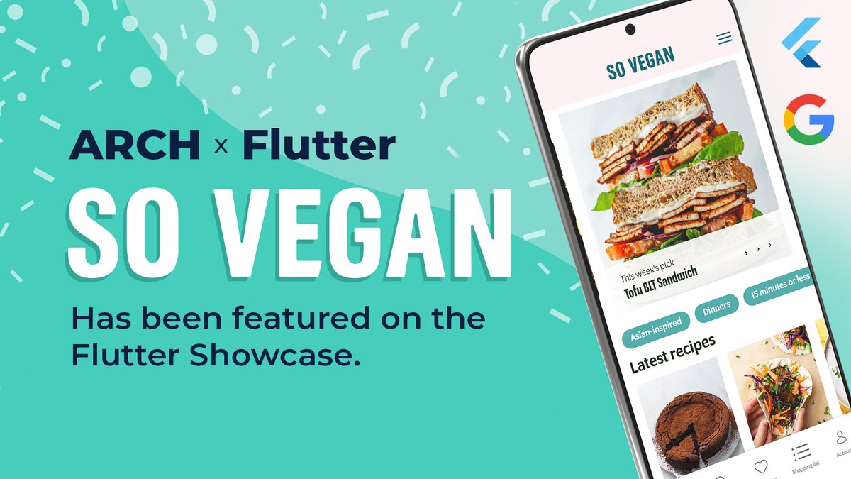 wearearch's tweet image. 🎉 | The @wearesovegan app has been listed on the @FlutterDev Showcase!

This puts it amongst the likes of other great Flutter apps such as #BMW, #GooglePay and #Ebay. 

(more in the thread 👇)