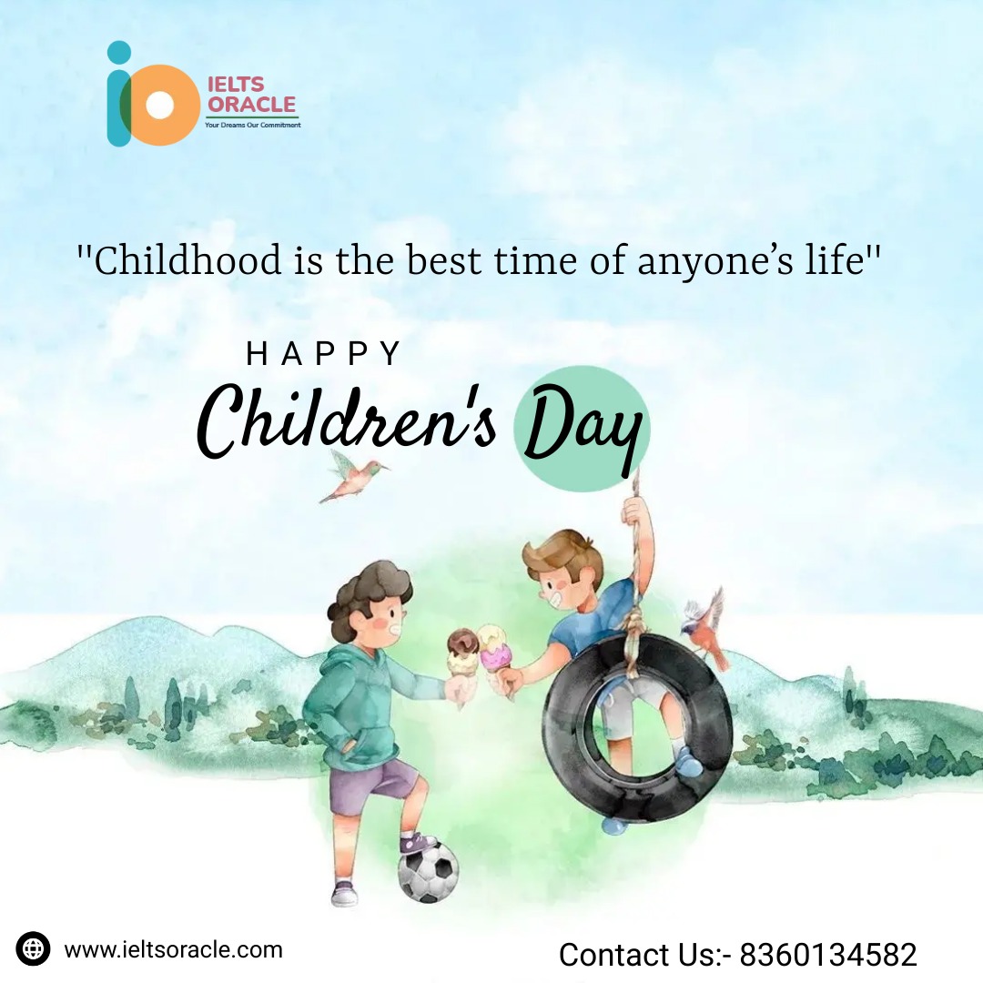 Ielts Oracle Wishes you a Happy Children's Day!

#Ieltsoracle #happychildrensday  #happychildren  #Children'sday #bestieltsinstiuteinmohali #onlinewritingevaluation #OnlineSpeakingevaluation #Onlinecoaching #Onlineclasses #offlineclasses #Ieltscoaching