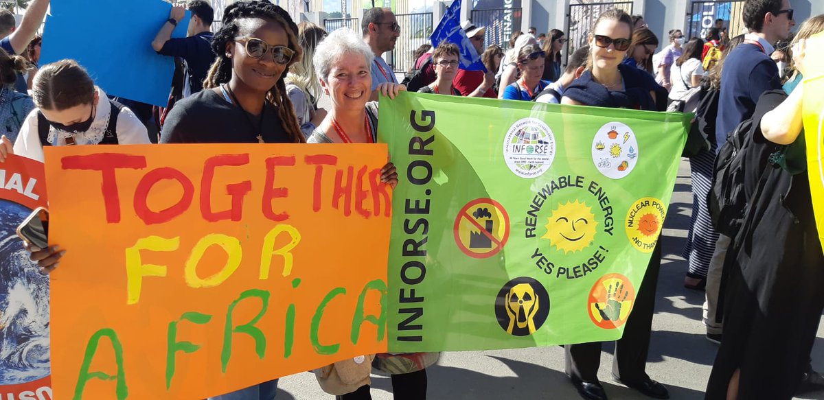 @UNFCCC #COP27: We demand FAST transition to 🌞#RenewableEnergy future with ♀️ #GenderJustClimateSolutions!  NO to falsesolutions!  #TogetherForImplementation to fossilfree nuclearfree 100RE future #togetherforafrica @dontnuke  @INFORSE_org @CANIntl #FeministDemands @WGC_Climate