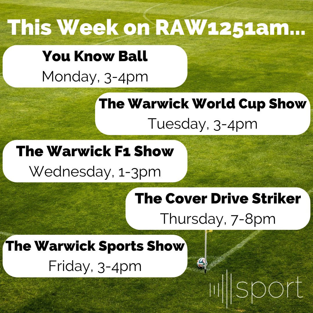 Welcome to Week 7!

Get your daily helping of sport on <a href="/RAW1251AM/">RAW 1251AM</a> this week...