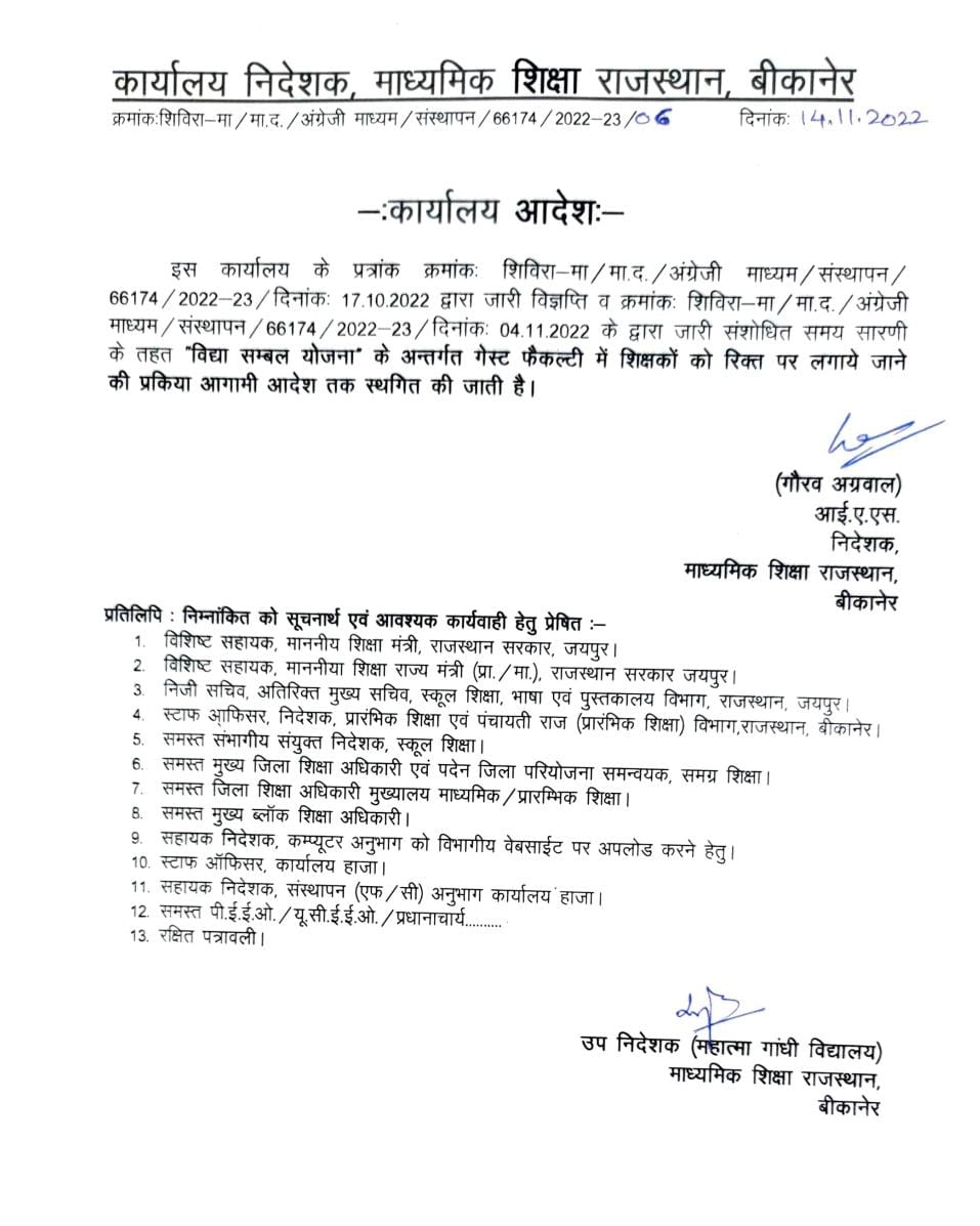 Rajendra4BJP's tweet photo. वनरक्षक भर्ती परीक्षा में पेपर लीक के बाद अब विद्या संबल योजना के तहत गेस्ट फैकल्टी शिक्षकों की भर्ती का स्थागित होना प्रदेश के बेरोजगार युवाओं के साथ धोखा है। शुरूआत से ही विरोध का सामना कर रही यह भर्ती प्रक्रिया अगर स्थायी रूप से होती तो शायद युवाओं के साथ ऐसा छल नहीं होता। https://t.co/uGq4jmaRFd
