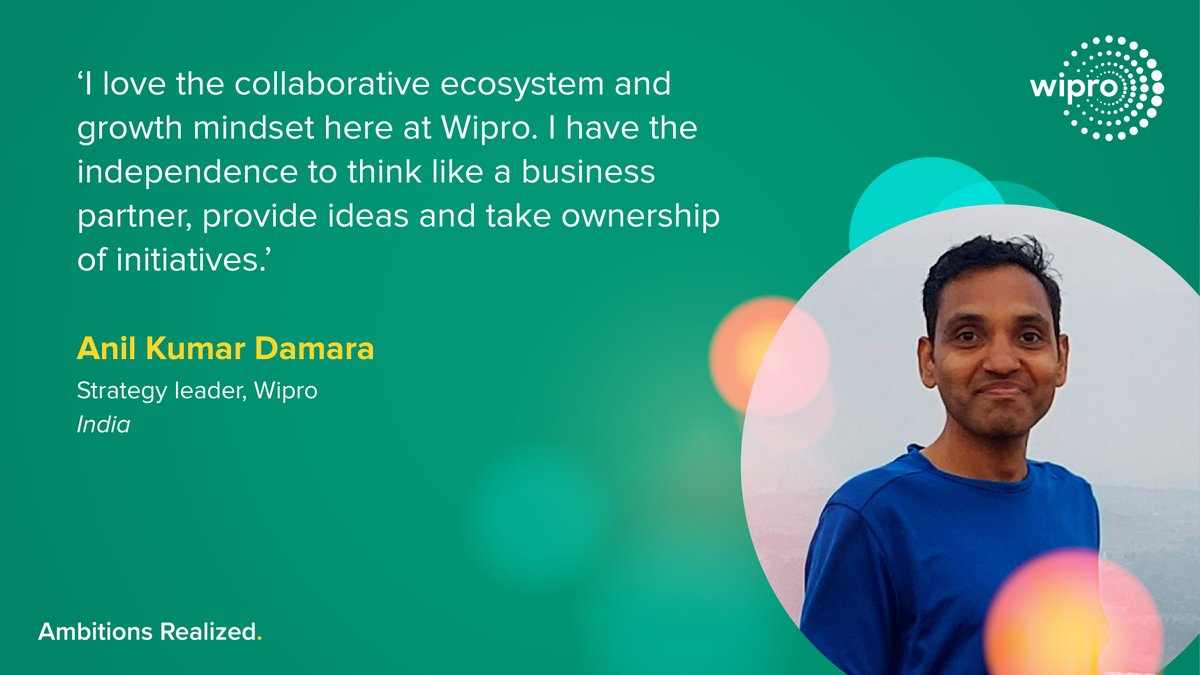 For many professionals like Anil Kumar Damara, strategy leader having the opportunity to lead is a game changer. At @Wipro, we help you realize your ambitions. Explore our jobs: bit.ly/2QSwNYN
