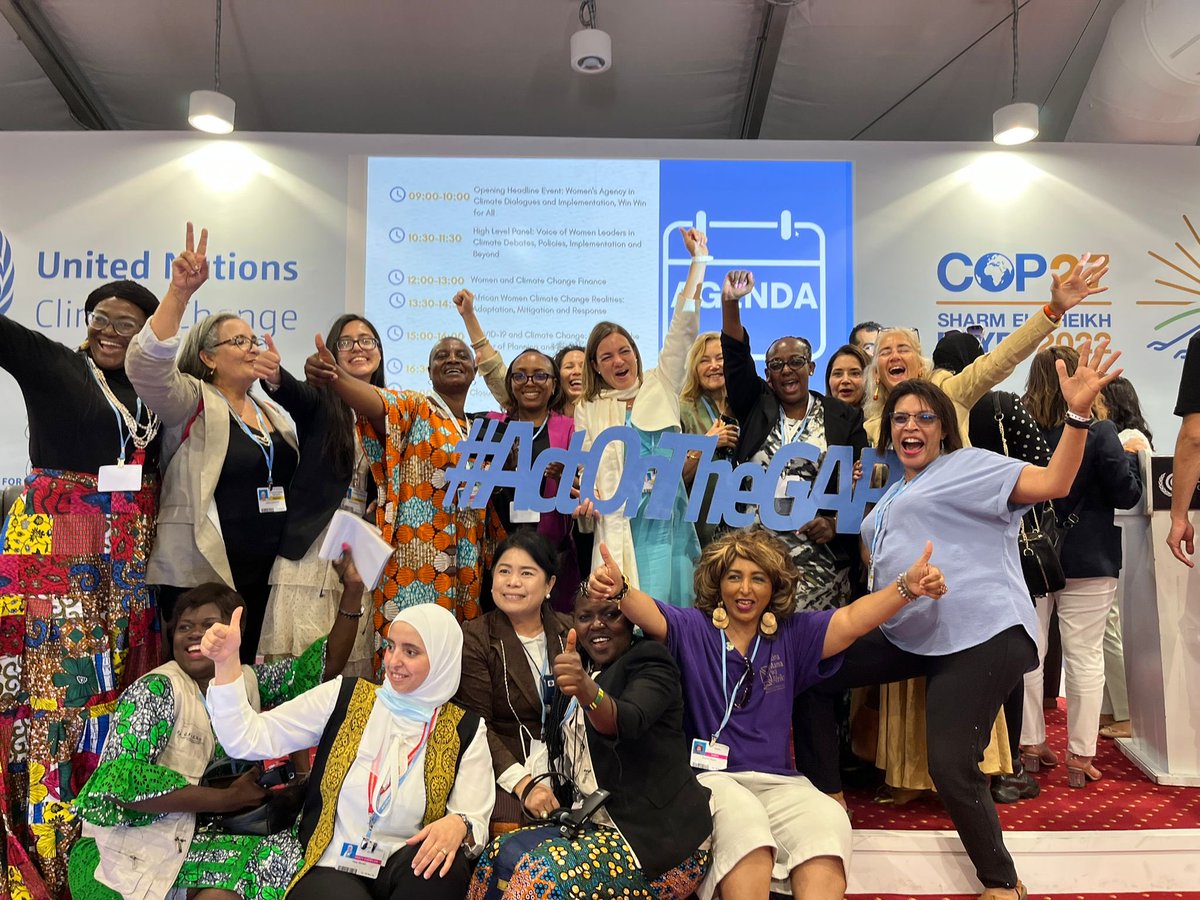 Women stand up and declare climate emergency. There will be no climate justice without gender justice! We need women where decisions are made #Genderday #COP27 #SHEChangesClimate