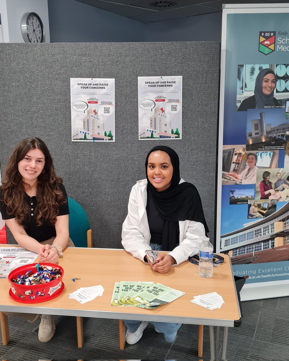 alan_gs_harper's tweet photo. To mark #AntiBullyingWeek  our student ambassador team will be in the atrium of @KeeleMedSchool today and Fri (11-2) promoting the School's Raising Concerns of Discrimination pathway. Come along and find out how you can report incidents and access support (and have a 🍬) https://t.co/P46crekYy1