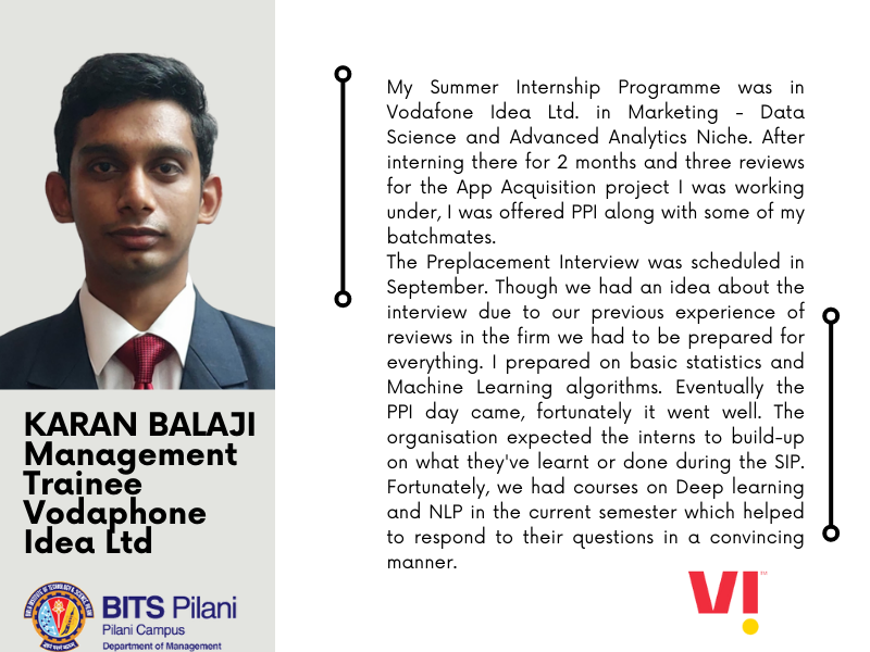 BITS_MBA's tweet image. Placements AY 2022-23

KARAN BALAJI
Management Trainee
Vodafone Idea Ltd

MBA in Business Analytics | Batch 2021-23
Department of Management, BITS Pilani

#placements2022 #mbaba #bitspilani #dom #bitsmba #businessanalytics #pioneeringbatch
