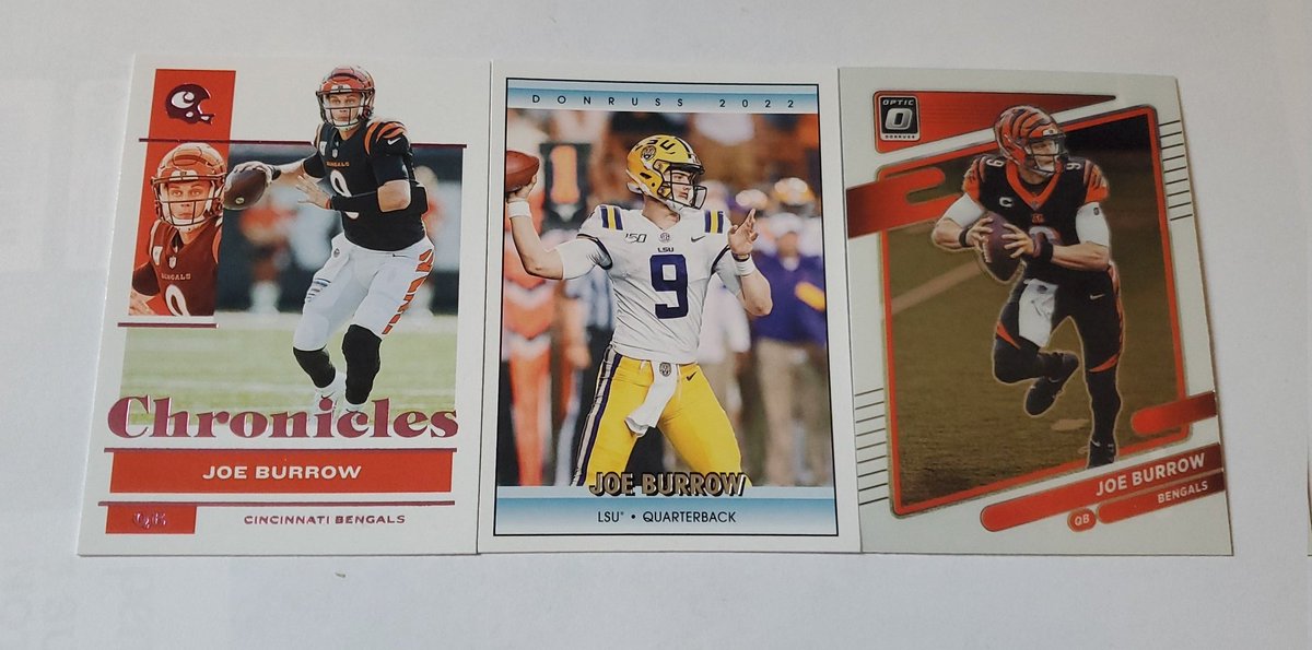 ISellCards2U's tweet photo. Lot of 3 Joe Burrow (Chronicles is Pink)

$3.50 PWE FREE SHIPPING 💯

@HobbyConnector @linkmycard @CollectTheGame @HiveCards @collectorconn19 @Hobby_Connect  @MDRANSOM1 @CardboardEchoes https://t.co/1EE9UUjyB8