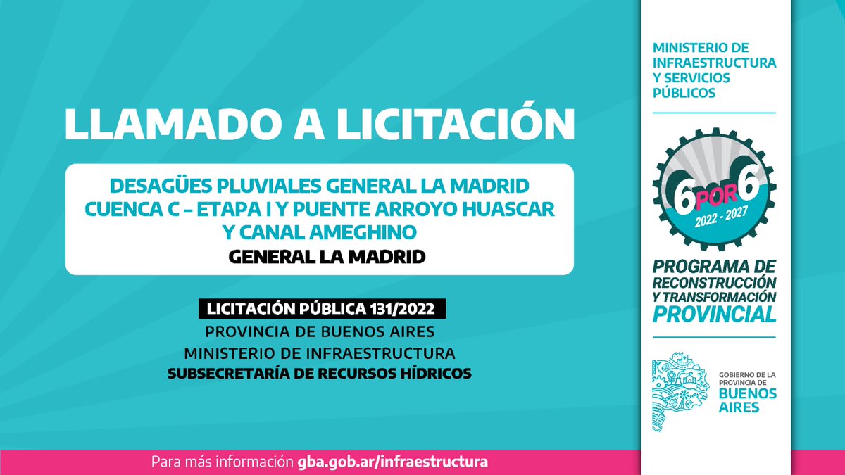 🗣 Realizamos el llamado a licitación para más obras hidráulicas en #GeneralLaMadrid
 
<a href="/Kicillofok/">Axel Kicillof</a>  
<a href="/Nardini_Leo/">Leo Nardini</a>