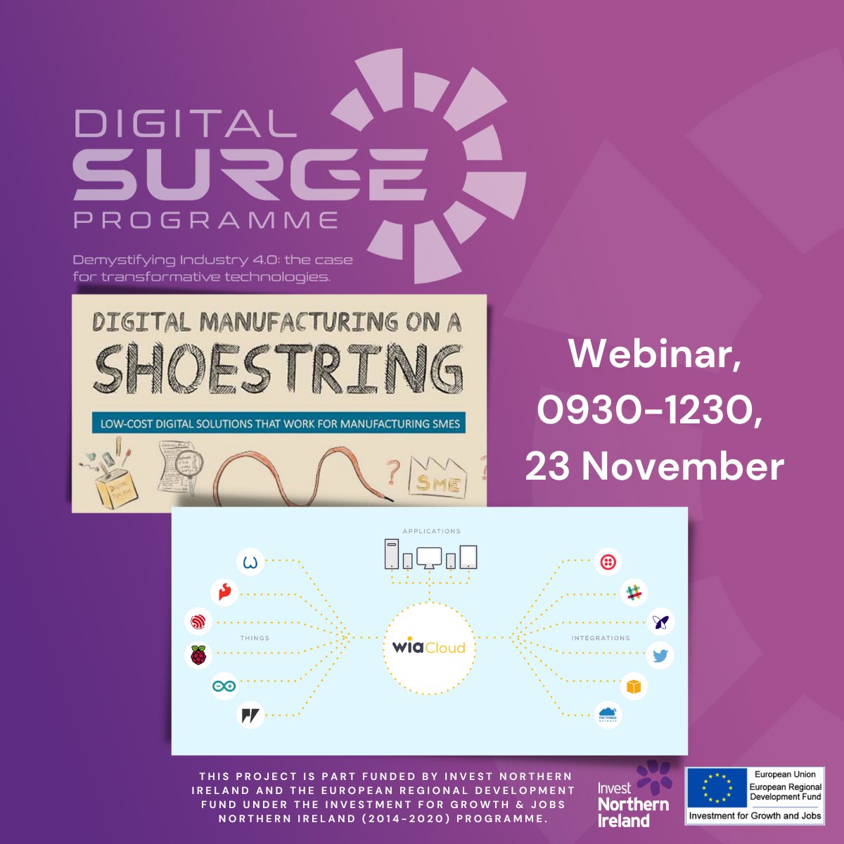 📢📢2 great speakers for our IoT for SMEs webinar 23 Nov! For small businesses across all sectors! #remotemonitoring #predictivemaintenance   <a href="/dmshoestring/">Shoestring | Digital Manufacturing</a> <a href="/wiaio/">Wia</a> bit.ly/3ynttvC