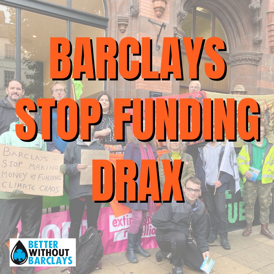 Barclays Bank is funding the UK's single largest carbon emitter & the world's biggest tree burner, Drax. Burning trees for energy isn’t clean, it isn’t green, and it’s time for Barclays to #DropDrax! #BigBadBiomass #BetterWithoutBarclays tinyurl.com/2p8ywrue