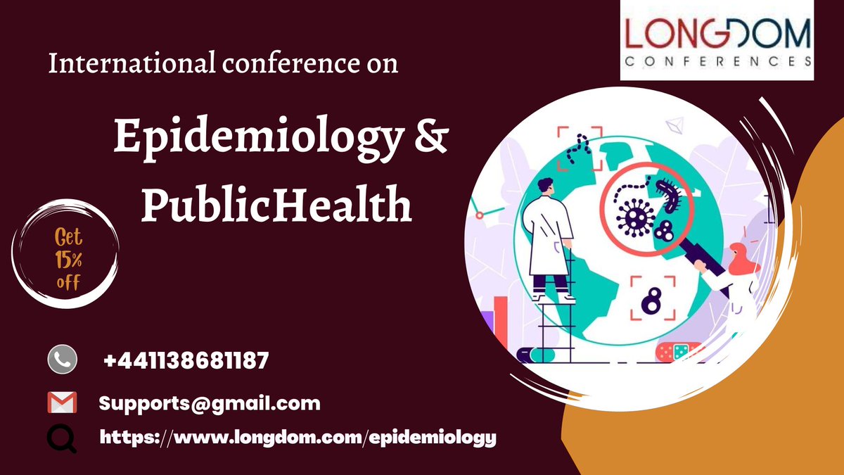 Longdom_Meet's tweet image. Visit the below website and book your slot for the  International Conference on Epidemiology and Public health.
website link: bit.ly/3wDARBB
#Epidemiologyconference #Publichealthcongress #Infectioncontrolmeeting #conference #Diseasecontrol #Medicalevents #Publichealth
