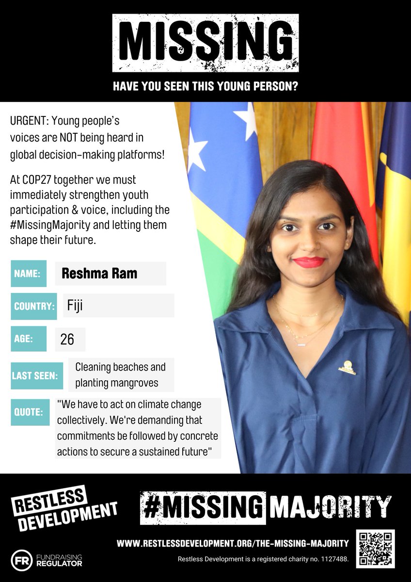 InesYabar's tweet photo. @pgreenfielduk @itsalanevans @guardianeco have you seen her? Probably not☹️Many young people are missing from @COP27P even though we are the ones taking action in our communities &amp; more likely to suffer the consequences of #climatechange. Last year you helped share their messages, will you this year too? #MissingMajority https://t.co/U8ieFtl383
