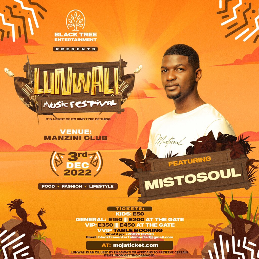 Catch the Soul <a href="/lunwali_musicf/">Lunwali Music Festival</a> on 3 December at Manzini Club.

Let’s Do It 💃🏽🕺🏾

#lunwalimusicfestival 
#mistosoul 
#housemusic
#music