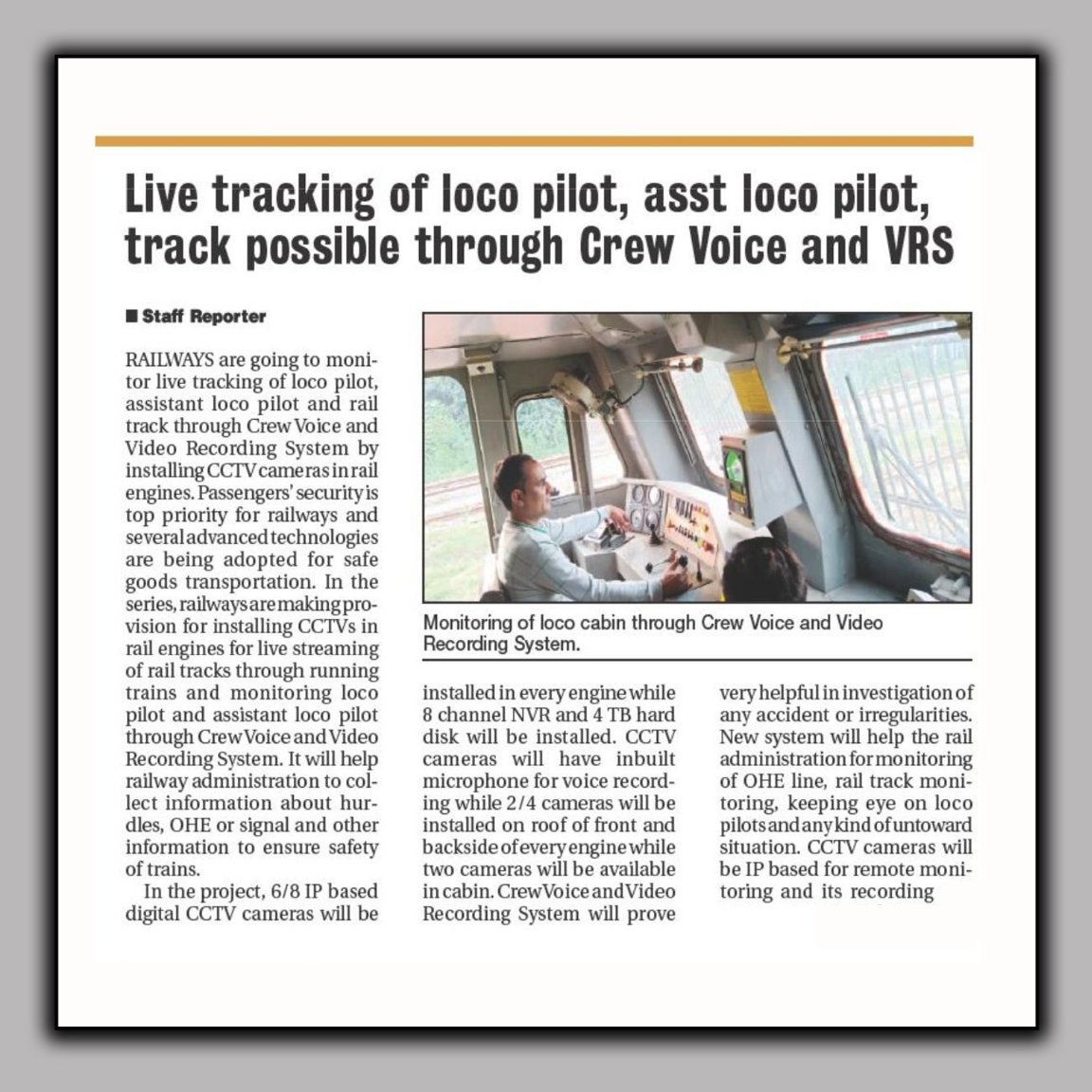 West Central Railway on Twitter "Live tracking of loco pilots and rail track through the Crew