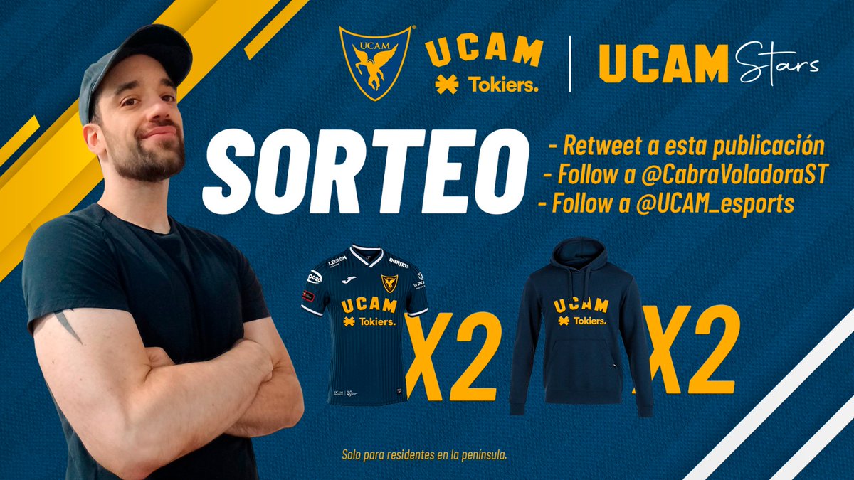 CabraVoladoraST's tweet photo. Para celebrar que se viene un futuro muy bueno y bonito con la @UCAM_esports sale sorteo de merch, la camisa está buenarda a ver si me llega pronto y os la enseño :)
Para participar:
➡️RT a esta publicación.
➡️Follow a mi twitter.
➡️Follow a @UCAM_esports 

Termina el 21. https://t.co/L5QN4cMqkF
