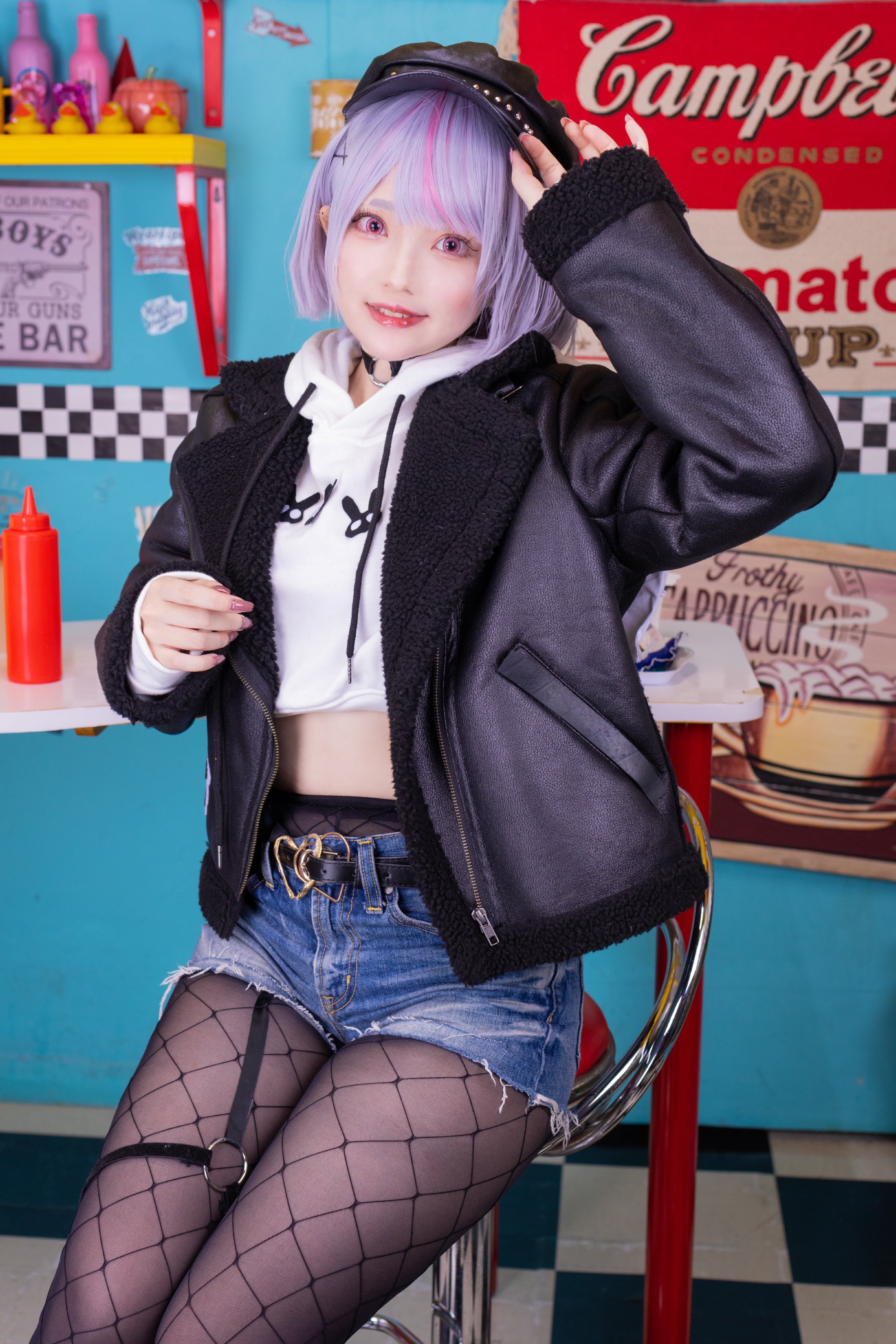 Amazon.co.jp: [fenglei] 兎咲ミミ 新衣装 コスプレ衣装 +髪飾り