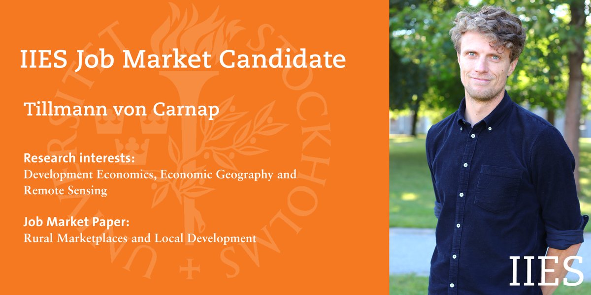 Institute for International Economic Studies (@iies_sthlm) on Twitter photo IIES Job Market Candidate Tillmann von Carnap’s <a href="/TCarnap/">Tillmann von Carnap</a> job market paper asks how rural marketplaces shape their surroundings and how this age-old way of trading can be leveraged for development. 1/5 bit.ly/3X3XiLx IIES Job Market Candidate Tillmann von Carnap’s <a href="/TCarnap/">Tillmann von Carnap</a> job market paper asks how rural marketplaces shape their surroundings and how this age-old way of trading can be leveraged for development. 1/5 bit.ly/3X3XiLx