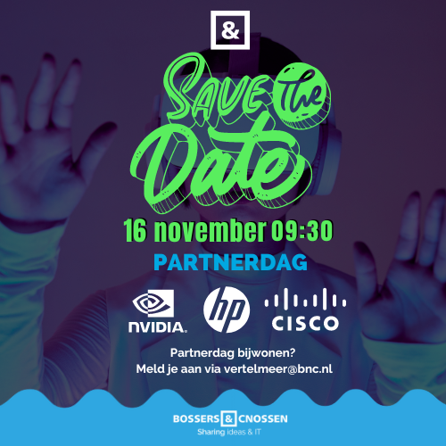 Tijdens onze interactieve Partnerdag aanstaande woensdag met Cisco, HP &amp; NVIDIA kom je alles te weten over hardware, netwerk, security en AI. Nieuwsgierig? Meld je aan! 😃