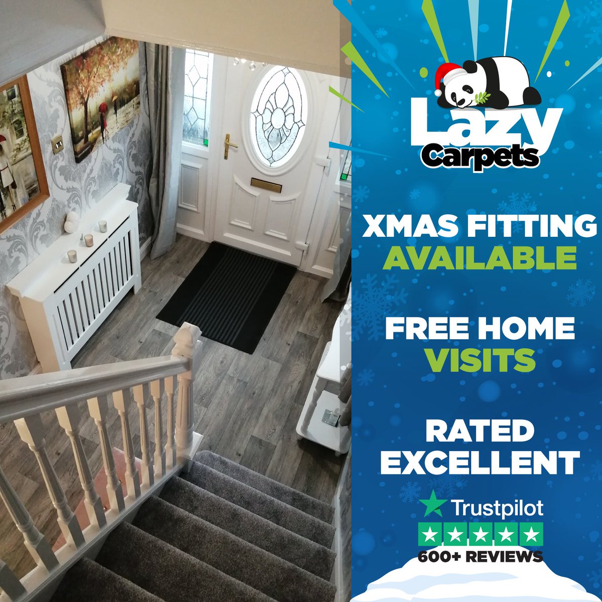 🎄Turn your house into a home this Christmas with Lazy Carpets.🎄
We're Up to 50% cheaper than the high street for Carpet, Vinyl &amp; Laminate Flooring. 🏬
🎅Treat yourself to luxury this Christmas.🎅