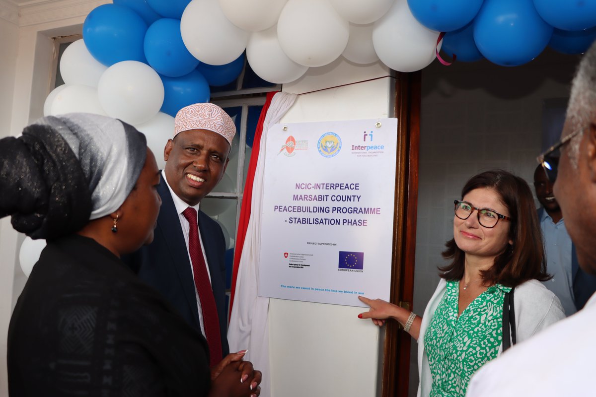 Interpeace_Org's tweet photo. Today, we officially launched our Marsabit County Peacebuilding Programme &amp; opened the new Marsabit County Peace and Cohesion Centre in collaboration with @NCIC_Kenya. https://t.co/U7YUwFQ8AA