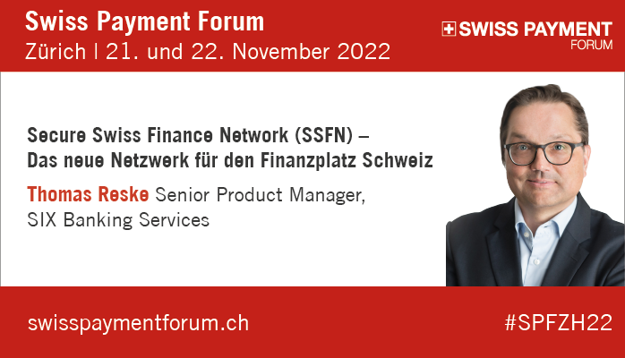 spfzh's tweet photo. Beim Swiss #Payment Forum nimmt uns Thomas Reske, @sixgroup auf die Reise von #SCION zu #SSFN - Dem neuen Netzwerk für den #Finanzplatz #Schweiz! 
https://t.co/zhH6jlt5ri
#SPFZH22 https://t.co/PWRjQNSIKu