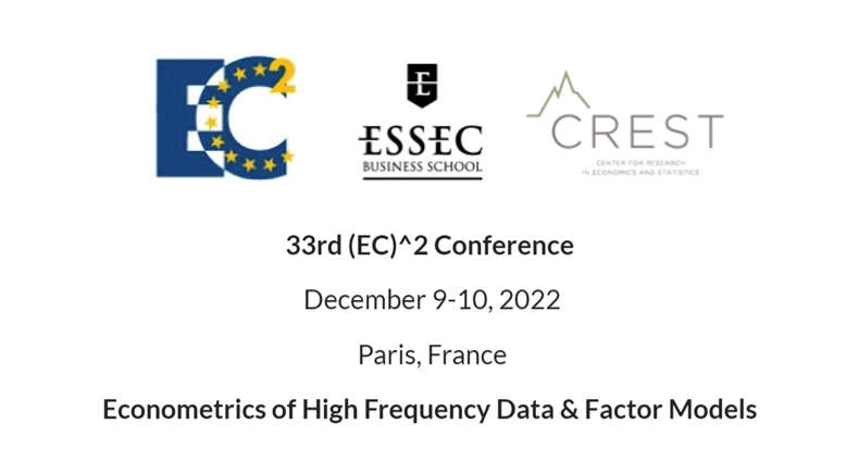EssecAcadEvents's tweet photo. SAVE THE DATE: (EC)^2 Conference "Econometrics of High Frequency Data &amp; Factor Models"
organised by ESSEC and the CREST on December 9 &amp; 10, 2022 at ESSEC Campus of la Défense.
Registration fees >> https://t.co/qSK2KOIrxe
Full program available here >> https://t.co/8WFDY3jFGd https://t.co/31GI8ckVng