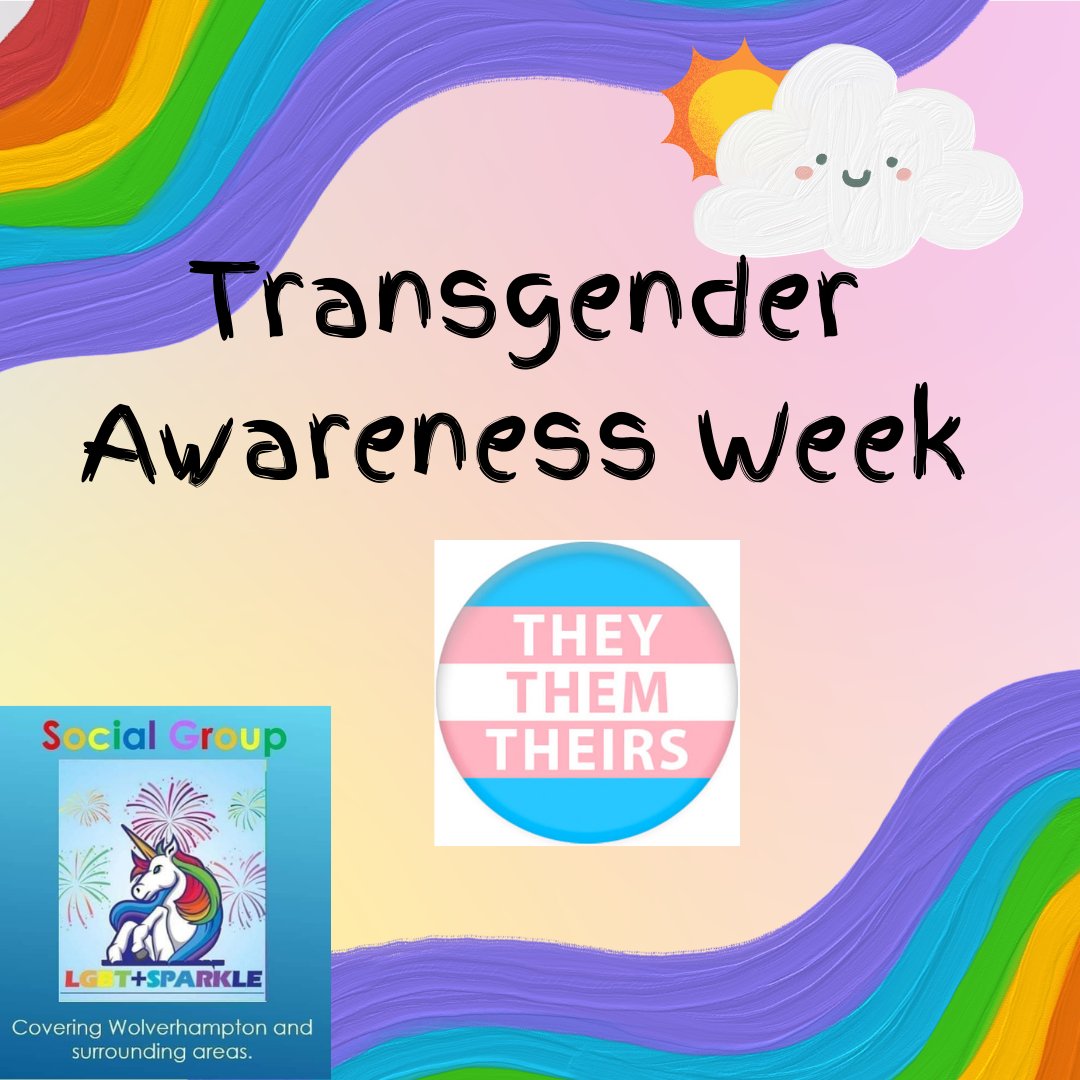 SparkleLgbt's tweet photo. Transgender Awareness Week, observed November 13 to November 19, is a one-week celebration leading up to the Transgender Day of Remembrance, which memorializes victims of transphobic violence.

@WolvesSams @NHSinBlkCountry @pav_akhtar @rosglover @WtonVCA @ExpressionQueer https://t.co/bXtUIjpEtO
