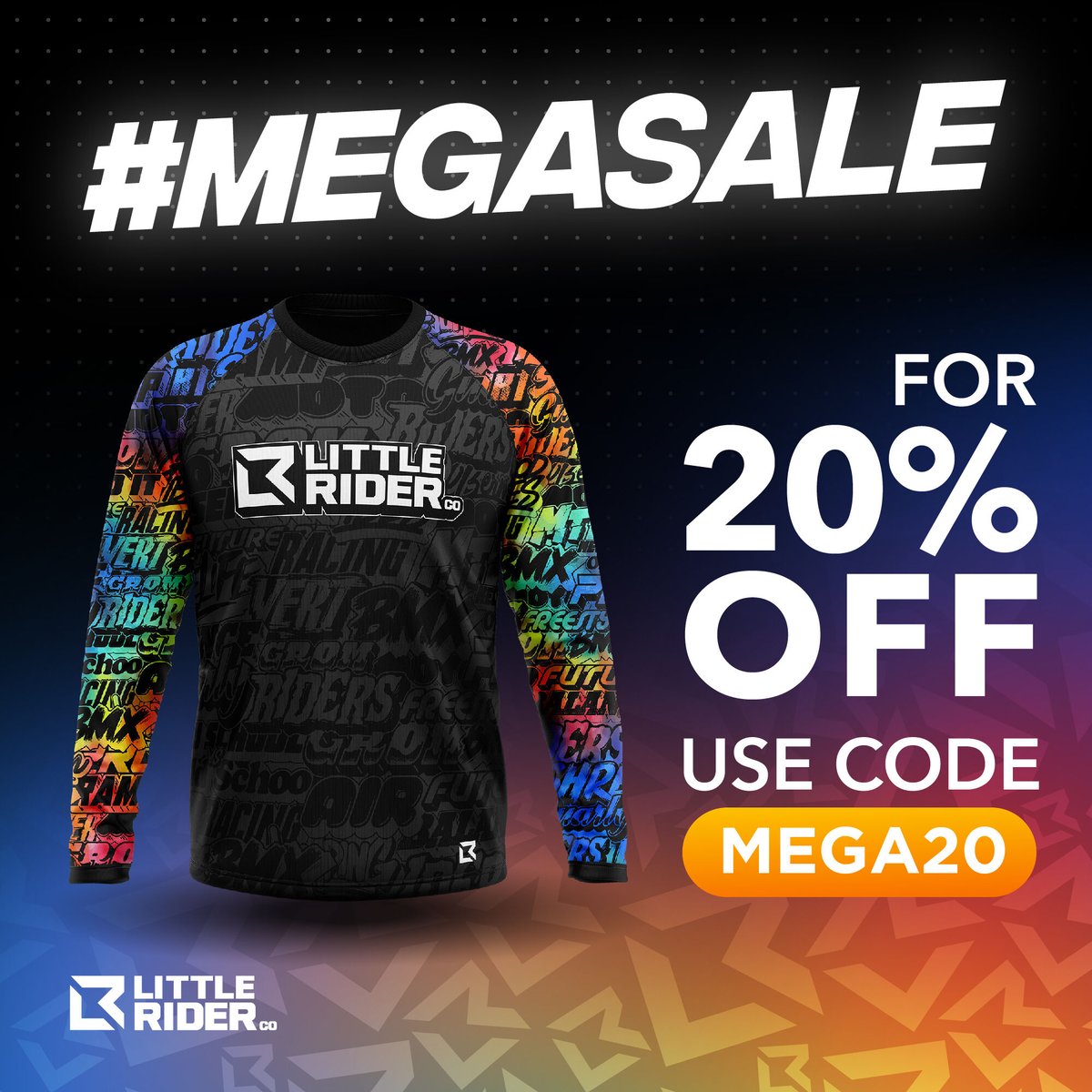 Its the Little Rider Co #MEGASALE - Get 20% OFF ALL gear now with code MEGA20 at littlerider.com