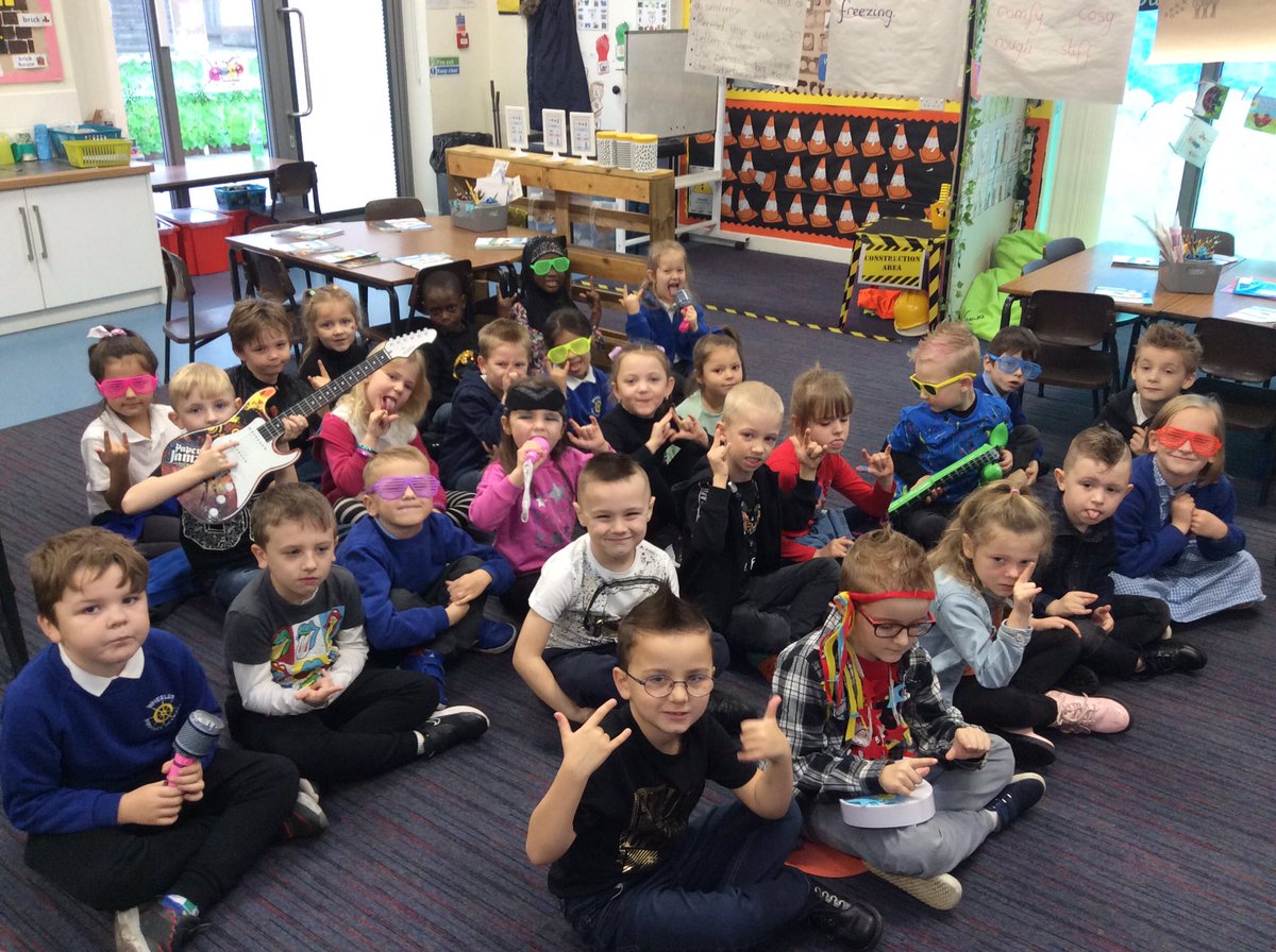 Wheeler_PS's tweet photo. 1A are enjoying being Rock Stars for the day! #TTRockstars #WheelerMaths #TimesTables @TTRockstars @numbots @BrunoReddyMaths @maths_week https://t.co/schqDzqldY
