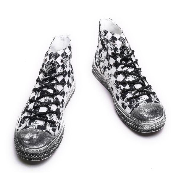 Retro do old hundred with canvas shoes classic black and white checkerboard summer breathable casual board shoes tide