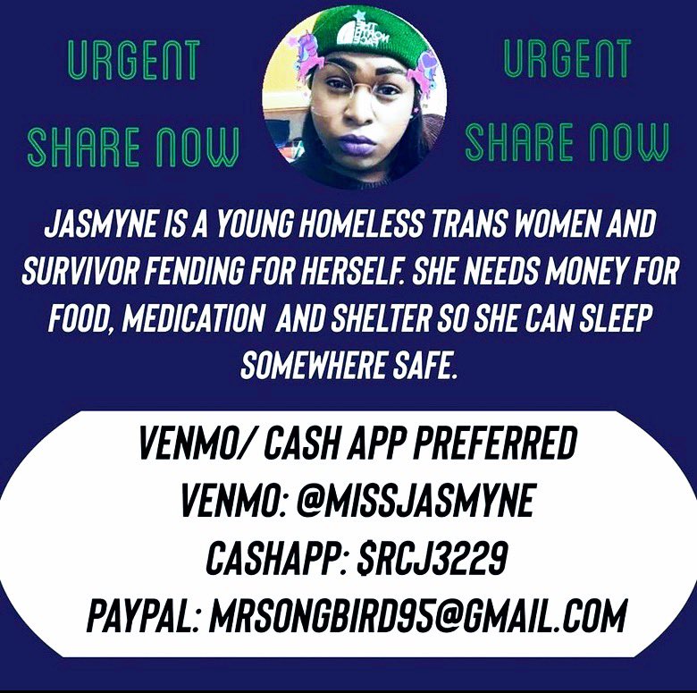 🚨EMERGENCY‼️PLEASE HELP🚨 Homeless trans girl needs help staying in motel. Still need $54 and I have to extend by 11:30am! Im asking for help everyday but barely getting by. I really need you to help me PLEASE‼️🙏🏾 
#MutualAid  #trans #crowdfund #help #endhomelessnes #emergency