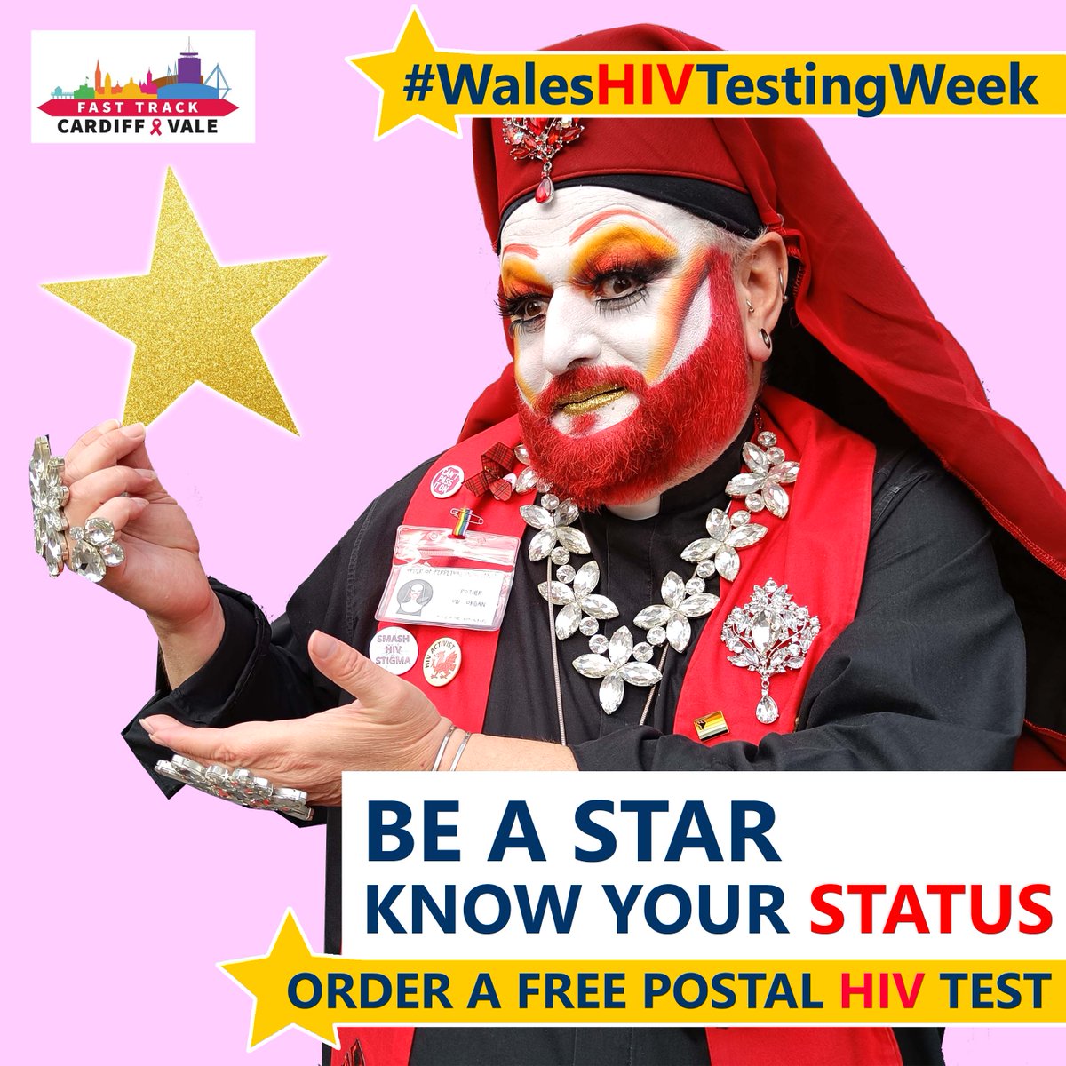 BASHH_UK's tweet photo. Today marks the start of #WalesHIVTestingWeek.

Testing for #HIV has never been so easy thanks to free, confidential home testing kits from @PublicHealthW

Order your free postal test kit today here: https://t.co/QcX3EOgmax 

⭐️Be a star, help end HIV⭐️ https://t.co/Rxn60LPNHU