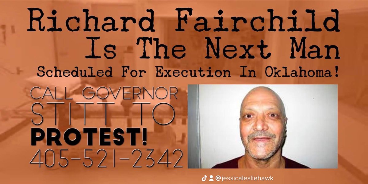 This week there are 4 states scheduled to kill 4 men! One of them is #RichardFairchild A seriously mentally ill man that should have never been condemned to #DeathRow to begin with. Governor <a href="/GovStitt/">Governor Kevin Stitt</a> you have the opportunity to do the right thing this week! Stop this execution!