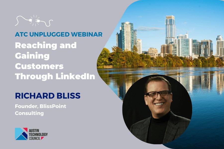 Today (Monday) at noon - ATC Webinar about how to maximize your use of LINKEDIN.  Still time to sign up at ATC website. austintechnologycouncil.org  #austintech #austin #austintexas #atx