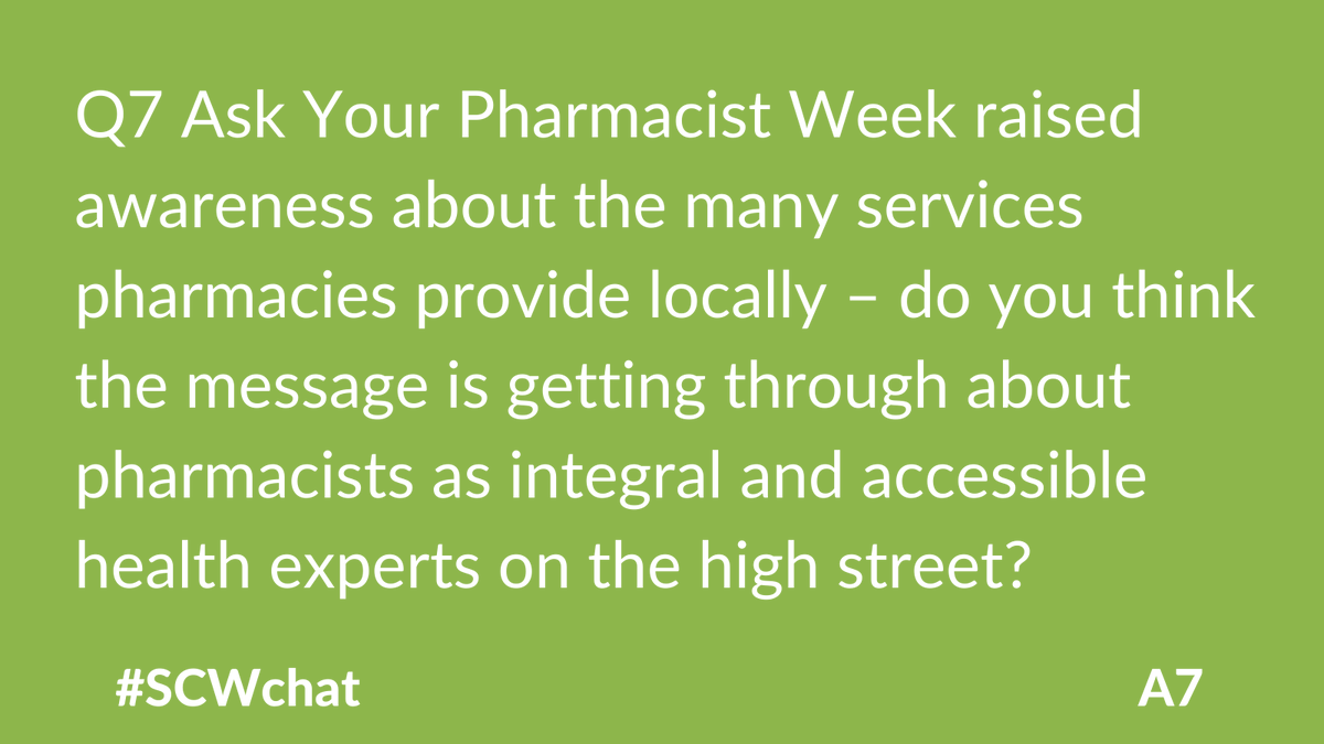 SelfCareForum's tweet photo. Where has the time gone!  Pharmacies are key to delivering #selfcare. Q7 please answer with A7 #SCWchat. #Selfcareweek https://t.co/GKdisM3aHP