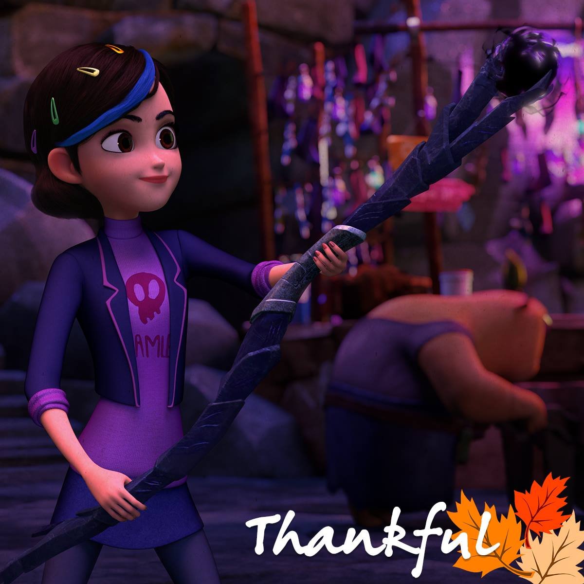 @Noehaddock For our second Thankful, Claire got a cool stick. A shoutout to Dahknoraa in the background too!