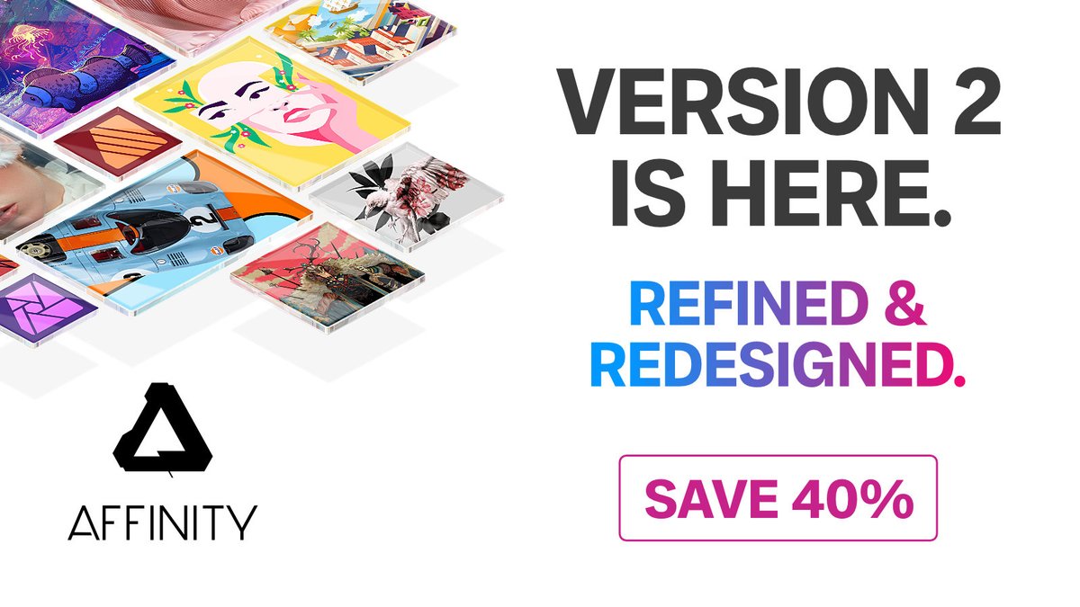 Affinity's tweet image. We’re pleased to let you know we have decided to run the 40% off launch offer until 14th December to give those who have taken a 30-day trial time to use it before the offer expires. 🙂 #affinityv2

affin.co/offerendtw