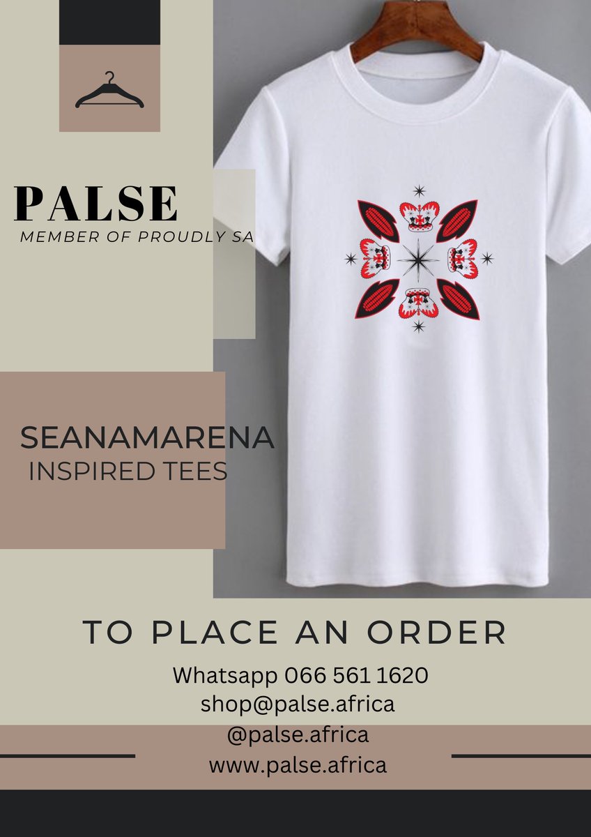 palse_sandton's tweet photo. #PALSE We're taking orders:
Limited edition of Seanamarena (Basotho blanket) tee shirts.
Member of @ProudlySA https://t.co/XRG8HRnetY