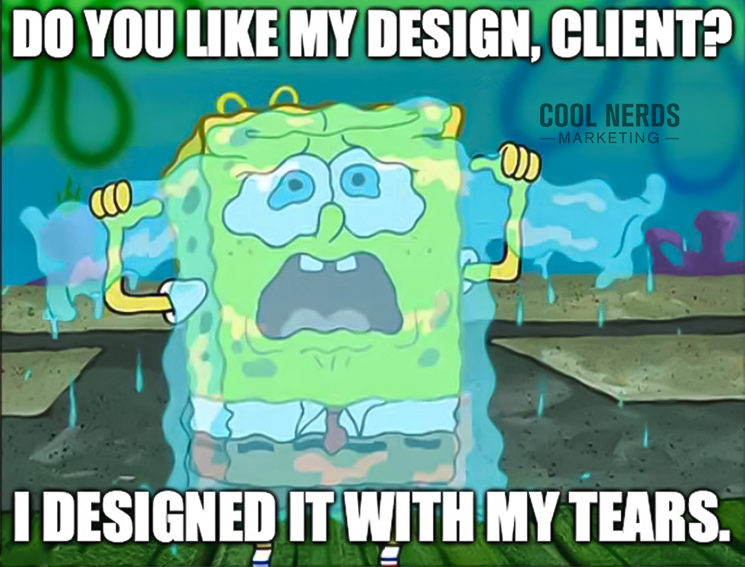 NerdsMarketing's tweet photo. We put our all into creating designs!
.
.
#MarketingAgency #CoolNerds #DesignerHumor #graphicdesigner #marketingdigital #marketingstrategy #socialmediamarketing #socialmedia #advertising #digitalmarketingagency #memesdaily #coolnerdsmarketing #memestagram #meme #mememonday https://t.co/0BIgP3RHOG