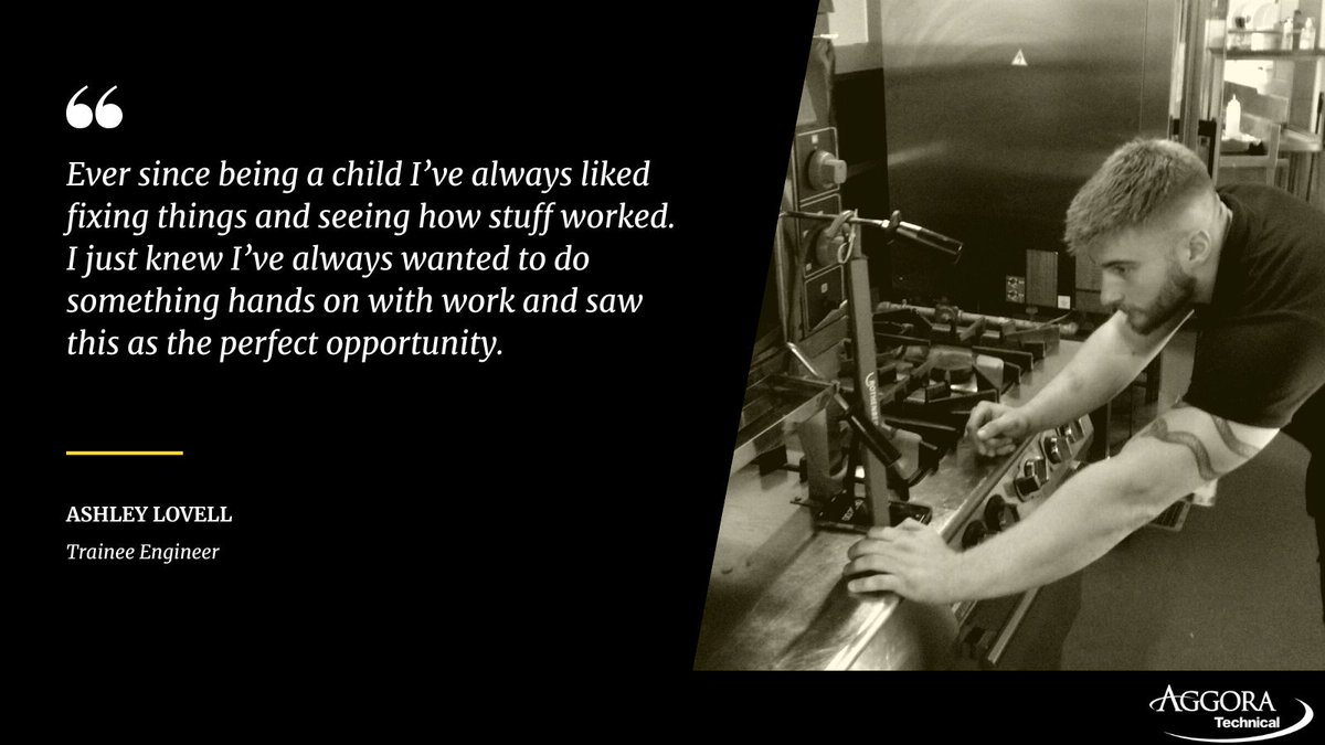 AGGORAGroup's tweet photo. Our #Trainee Academy applications will be going live soon, in preparation for this we are showcasing our current trainees. Ashley Lovell is in his third year with AGGORA and will soon be a fully qualified #Engineer!
#cateringengineer #hiring #mondaymotivation https://t.co/UxN62GlsFF