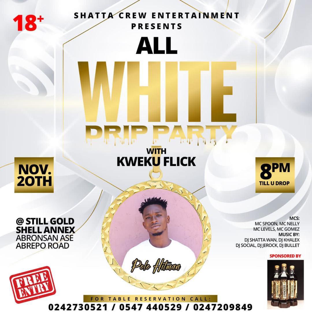 pollohitman1's tweet photo. Performing Live At All White Drip Party With Kweku Flick. Come Meet The Boys @Mr_Tows1 @AmgMclord @_KuameOliver #pollohitman #kumerica https://t.co/GrTW9gkH9c