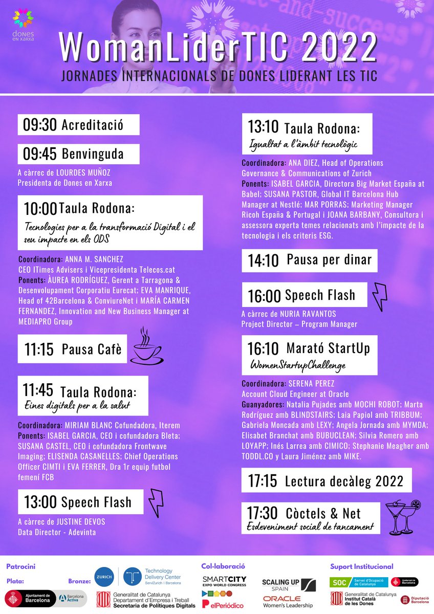 donesenxarxa's tweet photo. 🙋‍♀️ El PROGRAMA de #WomanLiderTIC 2022 ja és aquí 
🤔 Ja t'hi has apuntat? 
📅 El proper divendres 18 de novembre
🏃‍♀️ Inscriu-te, les dones i la tecnologia prendran la paraula 
🤳 Registra't ara per assistir-hi! 📲👩‍🎓
 👉 https://t.co/YdWKgRsZT9 👈 https://t.co/CBA2jz1itx