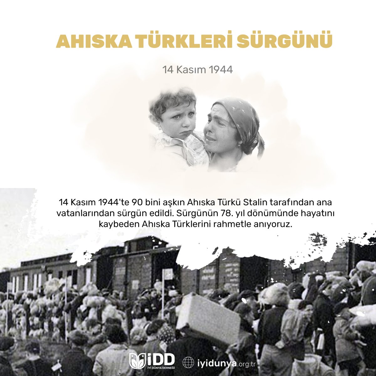 Ahıska Sürgünü'nün 78. yıl dönümünde hayatını kaybeden Ahıska Türklerini rahmetle anıyoruz.
#ahıska #muslim 
#islam #azınlık 
#İDD