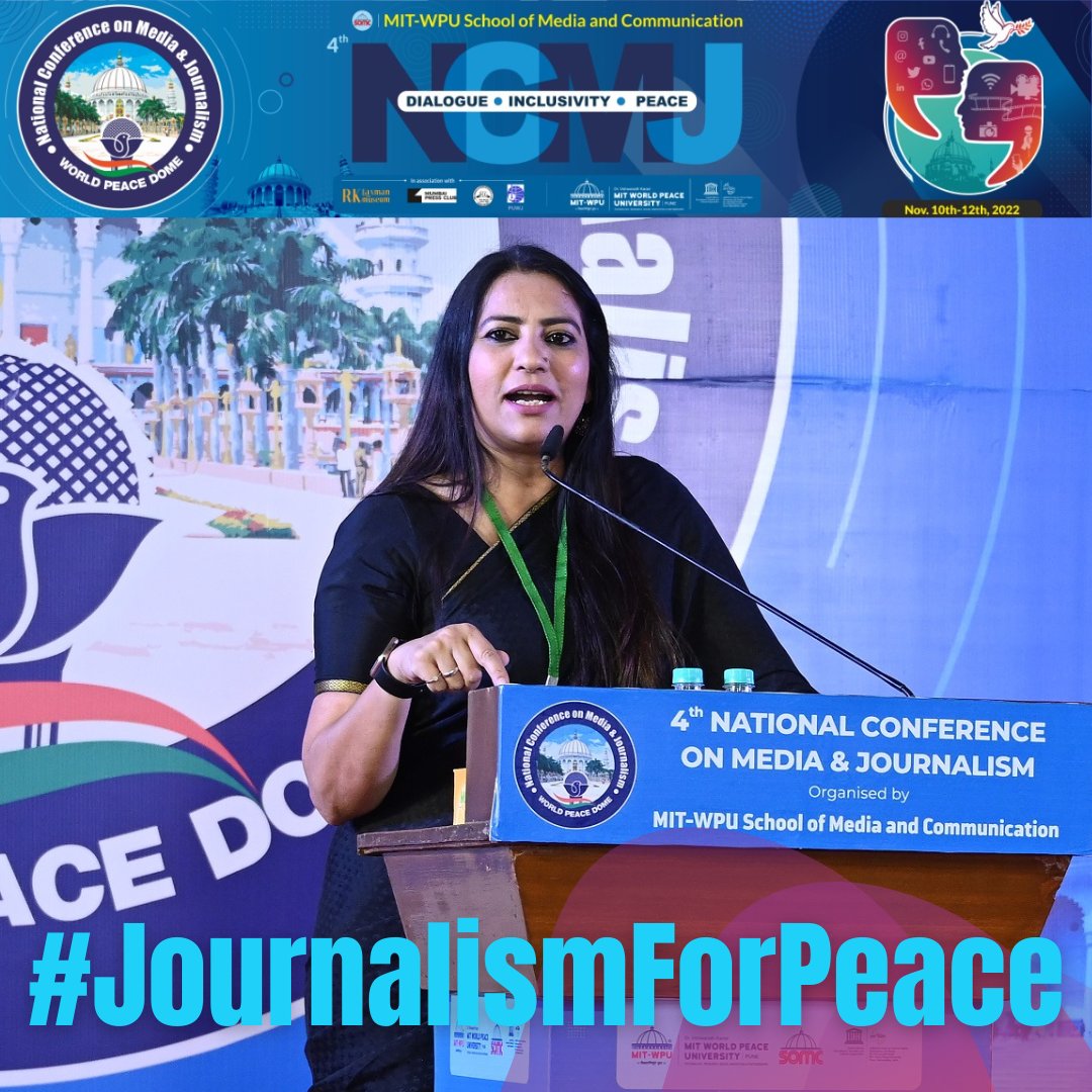 MITWPU_SOMC's tweet photo. GLIMPSES FROM THE VALEDICTORY

Our speakers at the valedictory session of the 4th National Conference on Media &amp; Journalism

#MITWPU #media #journalism #NCMJ #dialogue #inclusivity #journalismawards #peaceawards #journalismforpeace #WorldPeaceDome #Pune #aazadikaamritmahotsav https://t.co/uPHwyFRk1C