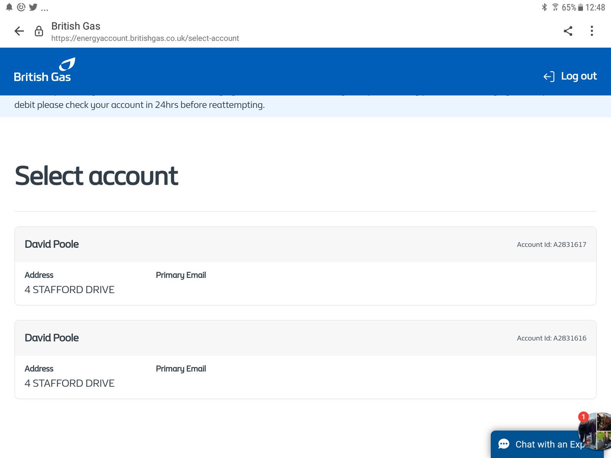 JillyL1976's tweet photo. @BritishGasHelp @BritishGas My mum received an email asking for a meter reading. Clicked the link taken to the account of Mr Poole in Stafford who will be thrilled we can see his payments and account details!!! Sort it out!!! #GDPR #useless https://t.co/19a8aBp3zb