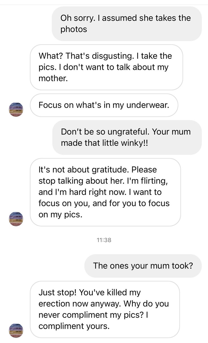 deathtospinach's tweet photo. Long-term sex pest Greg is back! 

Nothing like an unsolicited semi-nude on a Monday morning 

Unfortunately I wasn’t able to satisfy him on this occasion as I was keen to talk about his mum

Greg found it a little off putting https://t.co/3rswC8BPcy