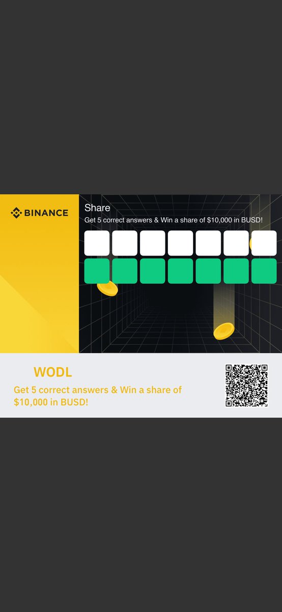 smallmenroom's tweet photo. WODL
Get 5 correct answers &amp; Win a share of $10,000 in BUSD! https://t.co/vemjMLQ12w https://t.co/IvRq7P3YH3