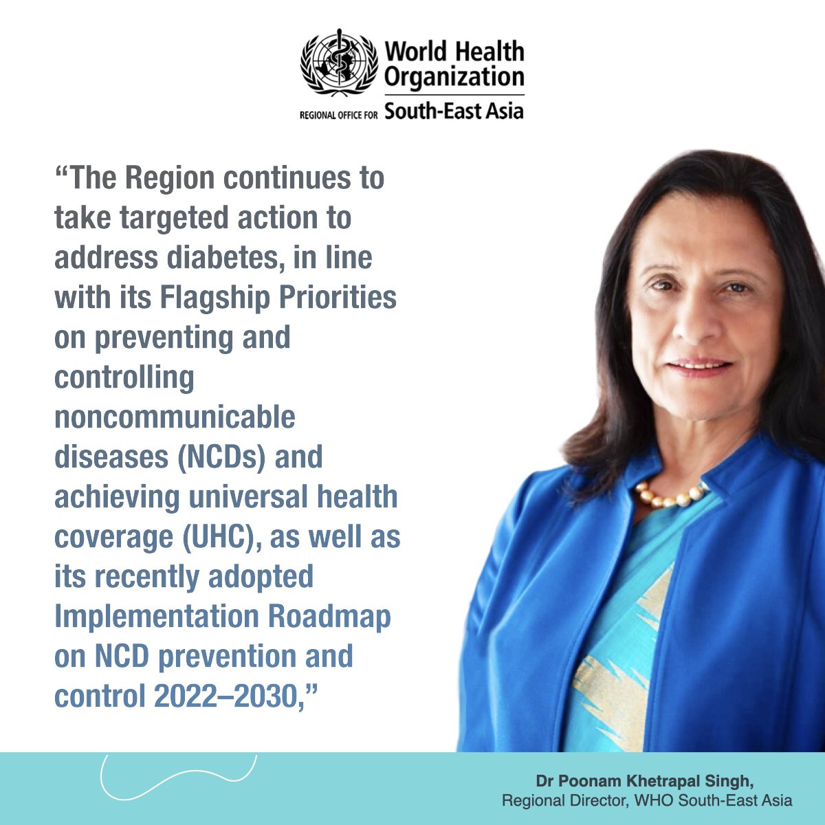 WHOSEARO's tweet photo. The Region has been taking targeted action against #diabetes in line with Flagship Priorities on preventing and controlling noncommunicable diseases since 2014. 

#WorldDiabetesDay https://t.co/0P0roRRaLN