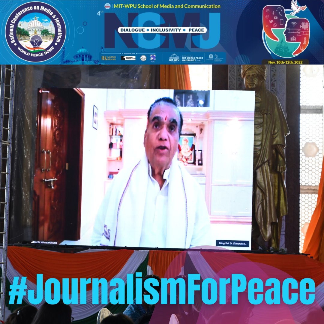 MITWPU_SOMC's tweet photo. GLIMPSES FROM THE VALEDICTORY

Our speakers at the valedictory session of the 4th National Conference on Media &amp; Journalism

#MITWPU #media #journalism #NCMJ  #journalismforpeace #WorldPeaceDome #Pune  #Indianmedia #Bharat #aazadikaamritmahotsav #Indiaat75 #azadikaamritmahotsav https://t.co/T2yYNHGOLX
