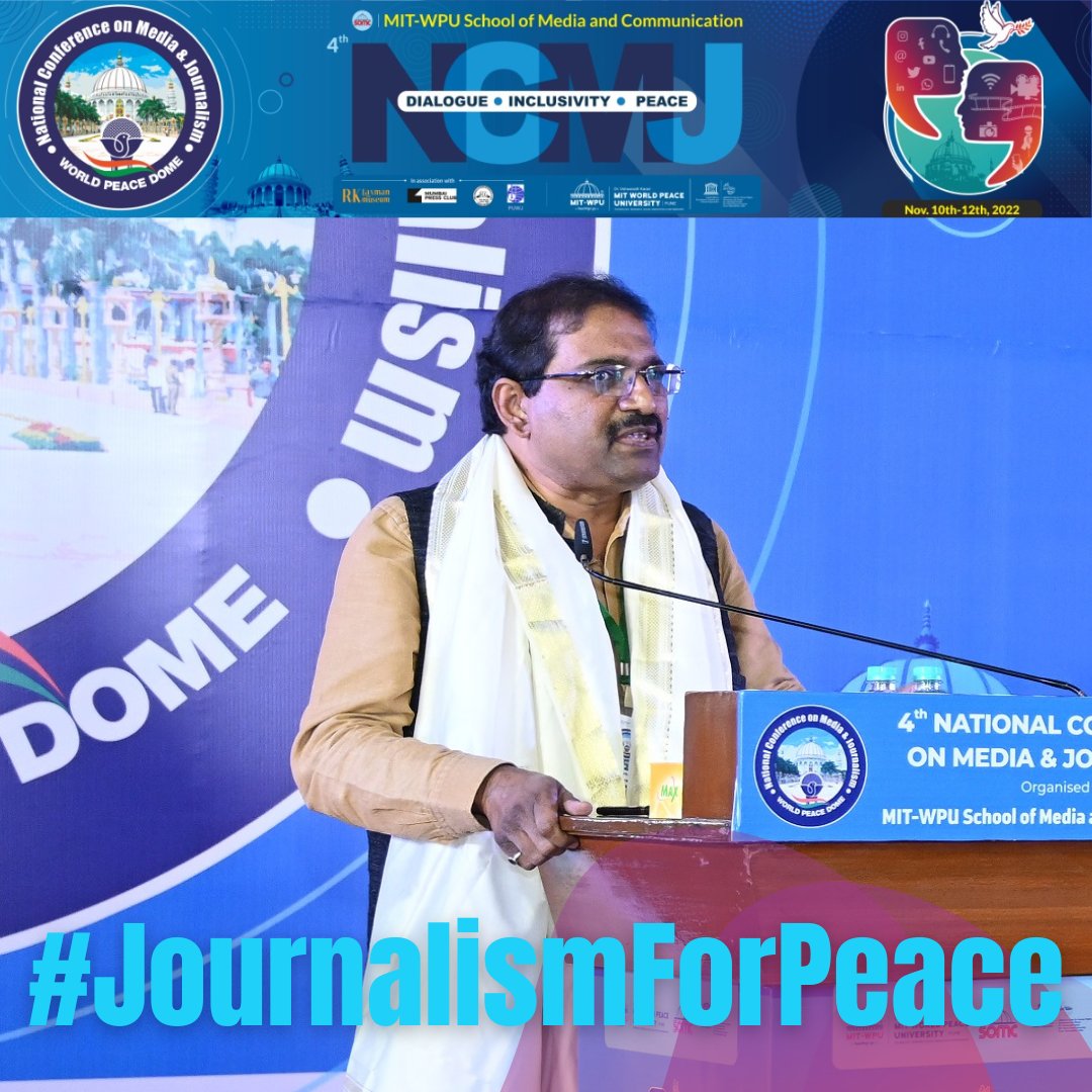 MITWPU_SOMC's tweet photo. GLIMPSES FROM THE VALEDICTORY

Our speakers at the valedictory session of the 4th National Conference on Media &amp; Journalism

#MITWPU #media #journalism #NCMJ  #journalismforpeace #WorldPeaceDome #Pune  #Indianmedia #Bharat #aazadikaamritmahotsav #Indiaat75 #azadikaamritmahotsav https://t.co/T2yYNHGOLX