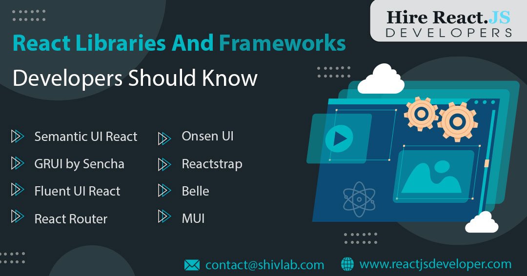 hirereactjsdev's tweet image. #React Libraries And Frameworks Developers Should Know. 
#reactlibraries #reactjsdevelopment #hirereactjs #react #hirereactjsdeveloper #100DaysOfCode #shivtechnolabs